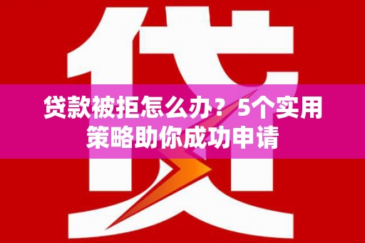 垦利贷款被拒怎么办？5个实用策略助你成功申请