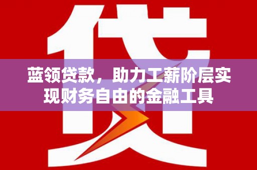 垦利蓝领贷款，助力工薪阶层实现财务自由的金融工具