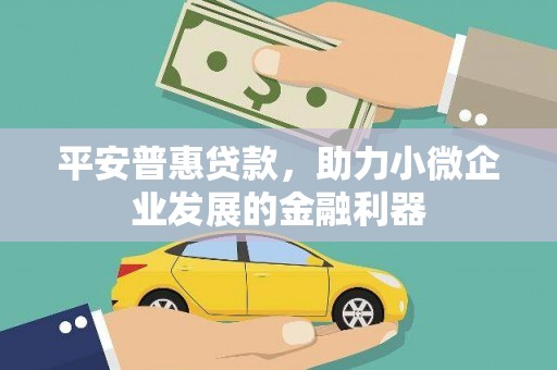 垦利平安普惠贷款，助力小微企业发展的金融利器